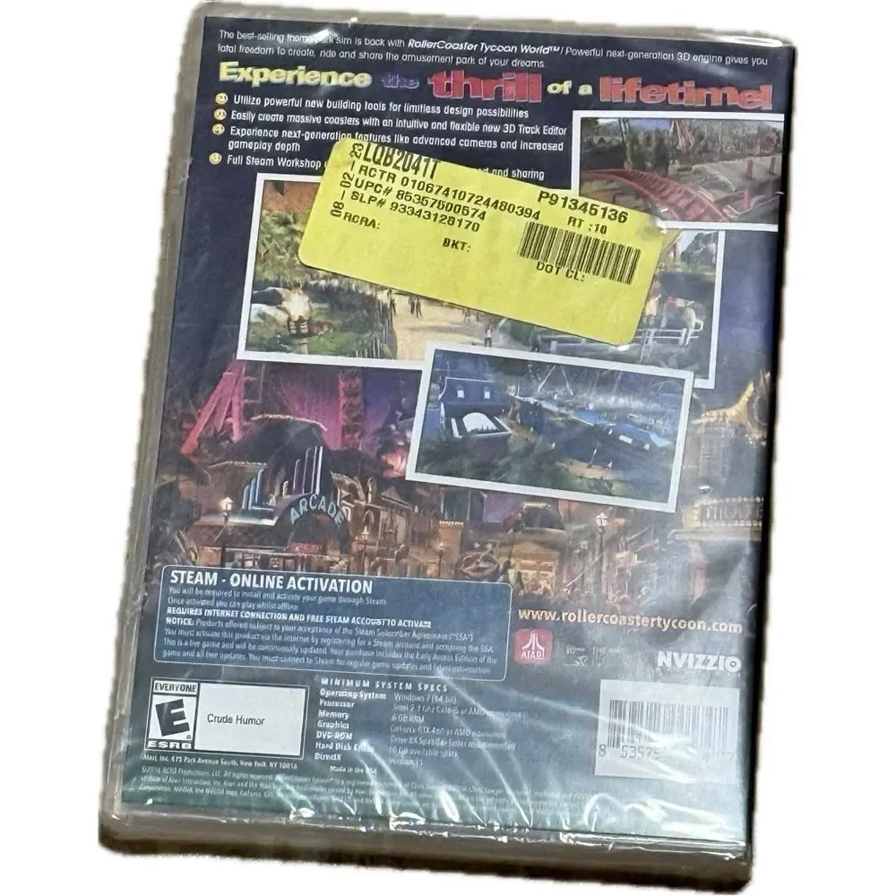 Roller Coaster Tycoon World (PC) DVD-Rom Computer‎ Game Atari - New SEALED